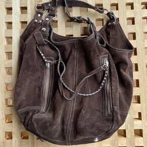 Via Repubblica Studded Zip Pull Leather Purse